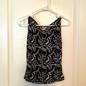 Black and white pattern sheer tank top